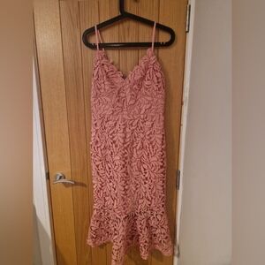 Elegant Pink Lace Dress